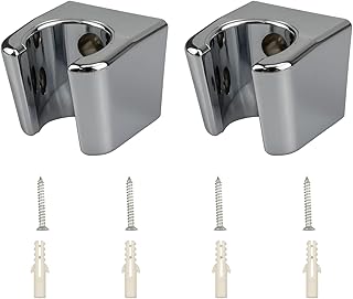 JustYit 2 Pcs Shower Head Bracket Shower Head Holder Wall Mount Shower Bracket Silver Shower Head Holders for Handheld Shower Head Height Adjustable Holder