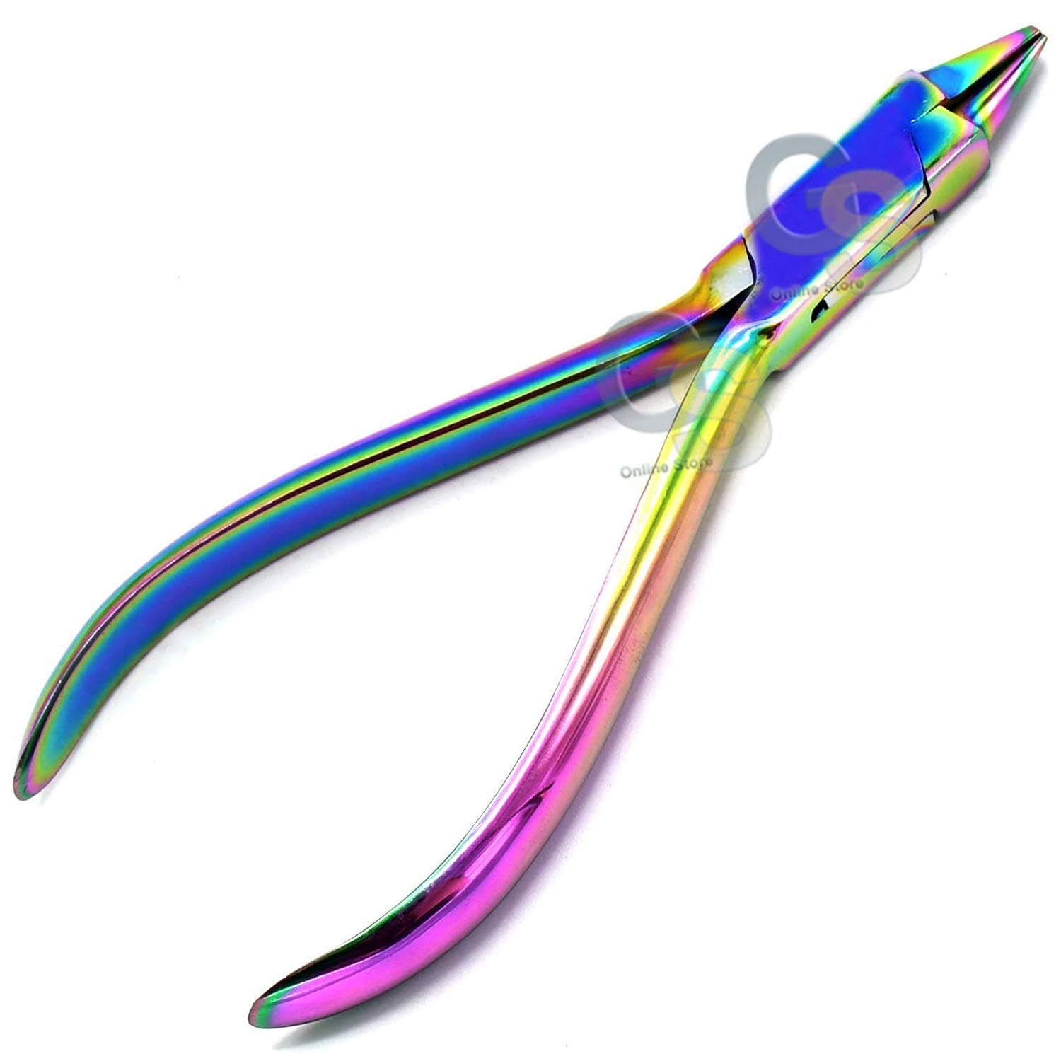 G.S Multi Titanium Rainbow Color Bird Beak Pliers Wire Bending and Loop Forming Pliers