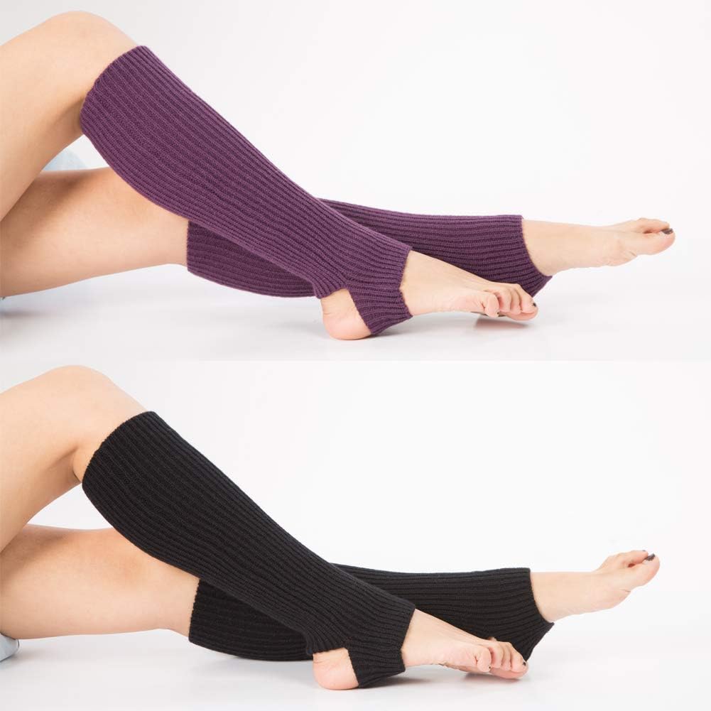 Toes Home Long Leg Warmers Womens, Slouchy Socks for Ballet Pilates Dance Yoga Y2K Stirrup Knit Boot Cuffs Winter Legwarmers - Image 7