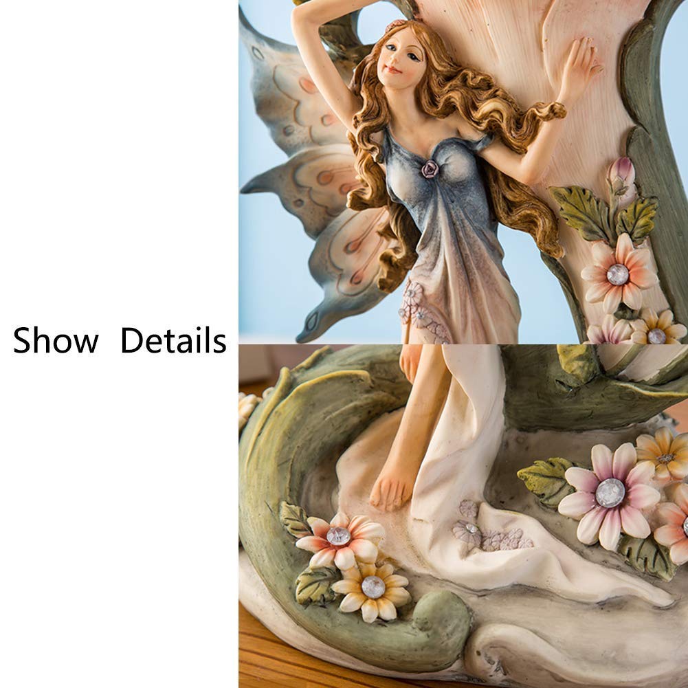 Blumen-Fee-Statue, Figur, Feengarten, Fantasy-Sammler, Skulptur, Ornament, Wohnzimmer-Dekoration (der große Baum daneben kann auch als Vase verwendet Werden) a/a