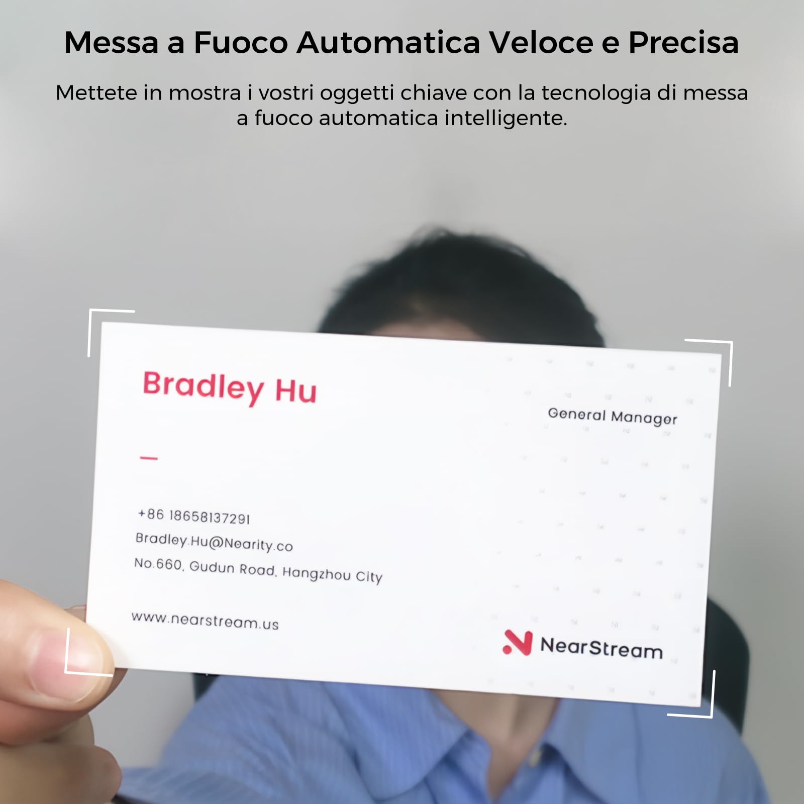 NearStream Webcam PC 1080P 60fps con microfono cancellazione del rumore, webcam streaming autofocus con FOV regolabile, USB Plug and Play, controllo software (V02AF)