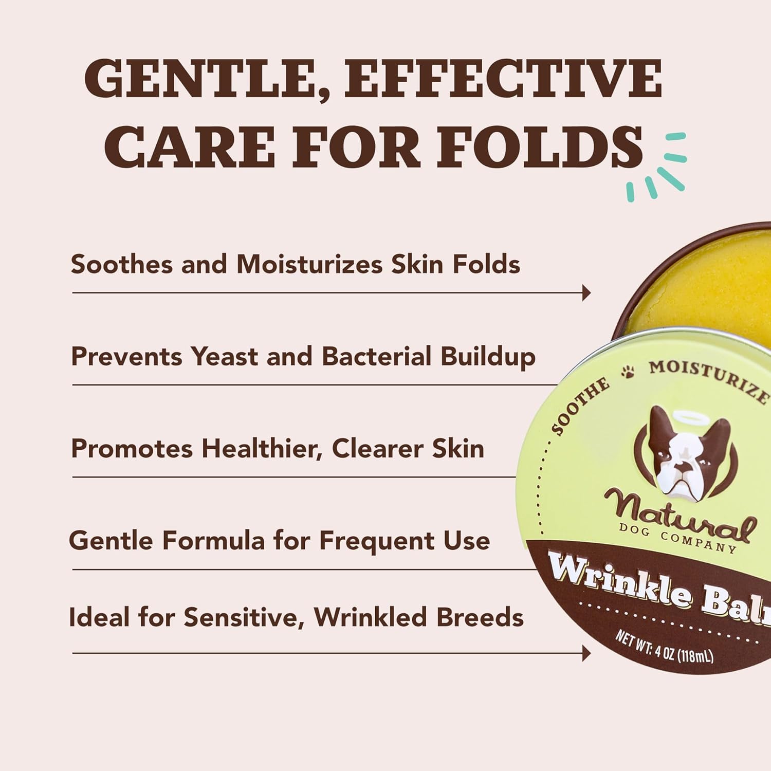 Natural Dog Company - Wrinkle Balm, Clear, 2oz - Tin - Image 2