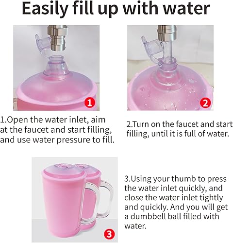 Miniatura 7 de Water Filled Training Dumbbells, Travel Weights Set, Adjustable Weights to 40Lbs,30Lbs,20Lbs,10Lbs,4Lbs Dumbbell Pair,Each 20151052 Lbs, Portable