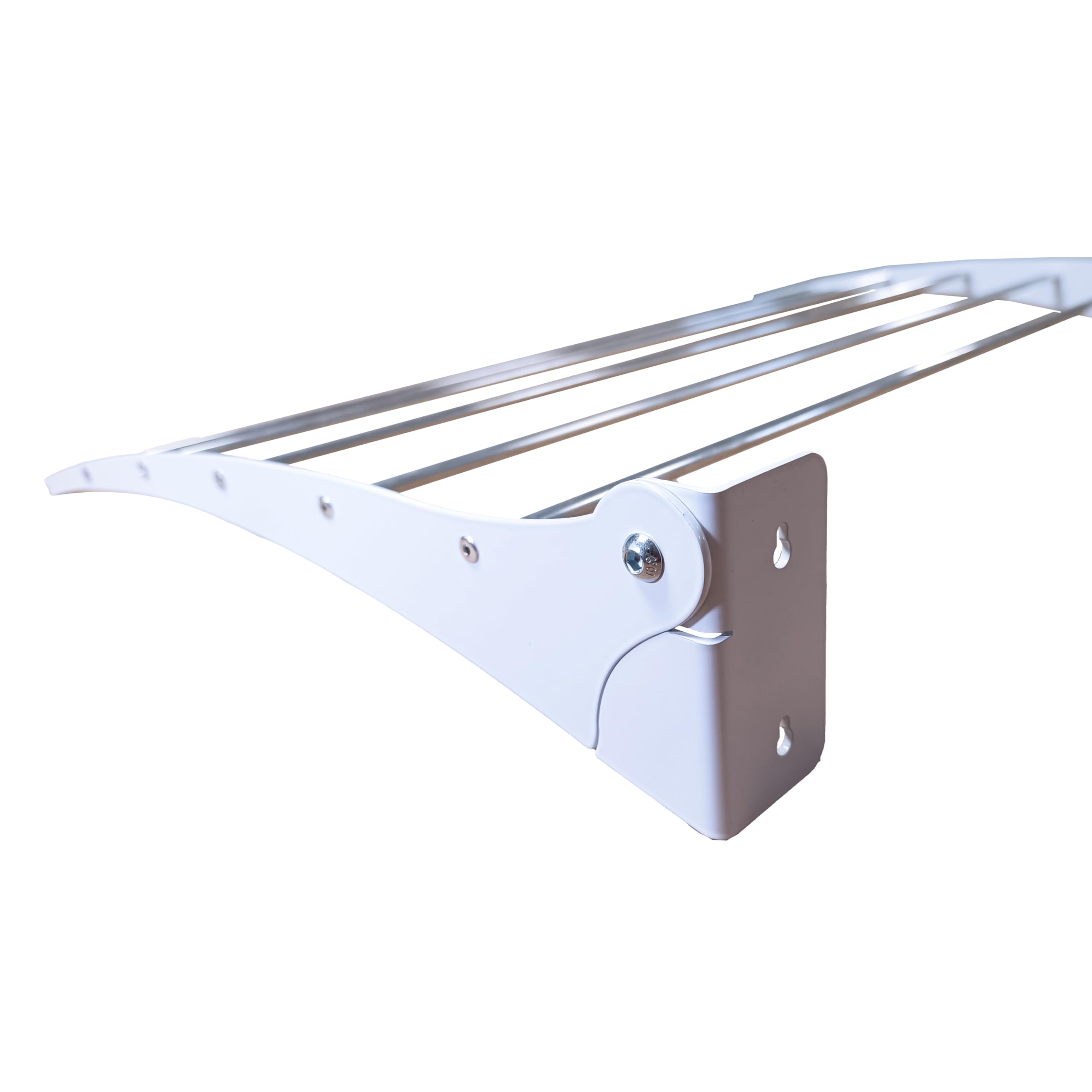 Tendedero de Pared Plegable | Aluminio | 75 cm, Blanco | Interior y Exterior