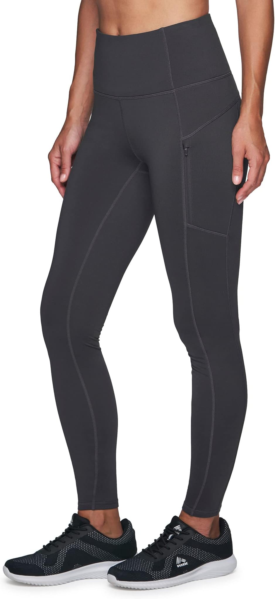 RBXFleece Lined Leggings for Women, Full Length Outdoor Fleece Legging with Zipper Pockets for Running, Hiking