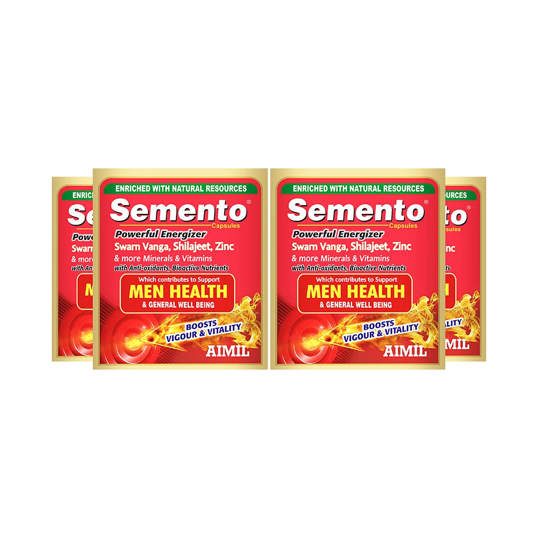AIMIL SEMENTO Ayurvedic Capsules for Vigour and Health| 20 Capsules (Pack of 4)