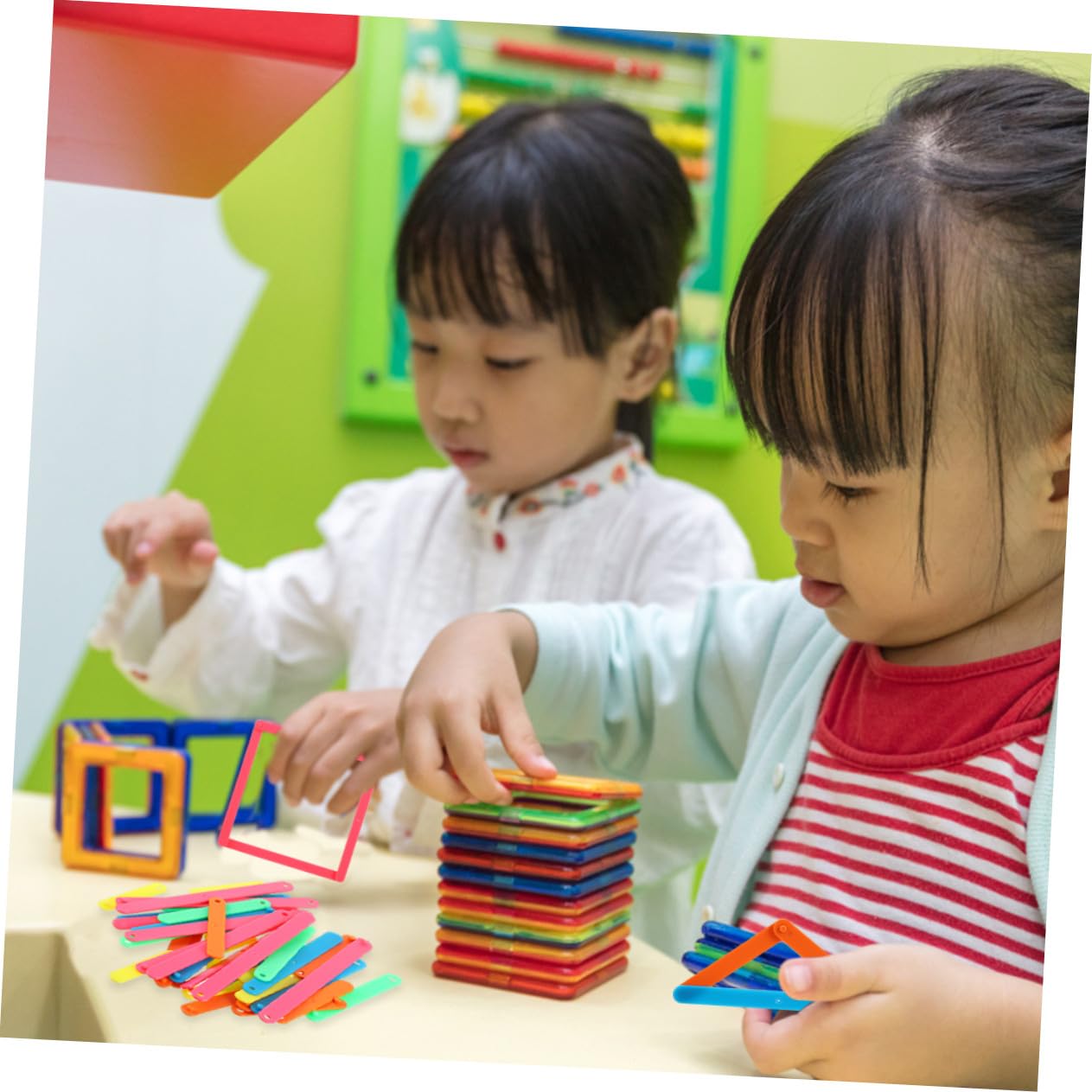 Strisce Poligonali Didattiche per Insegnare Forme Geometriche Bastoncini per Matematica Gioco Educativo 50 pezzi