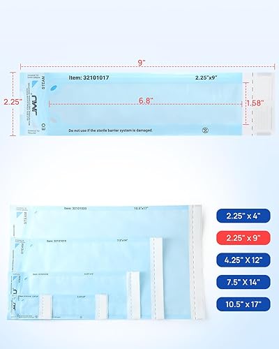 Miniatura 23 de JMU Bolsas de esterilización autosellantes 2.75 "x 10", 2000/caja (10 cajas)