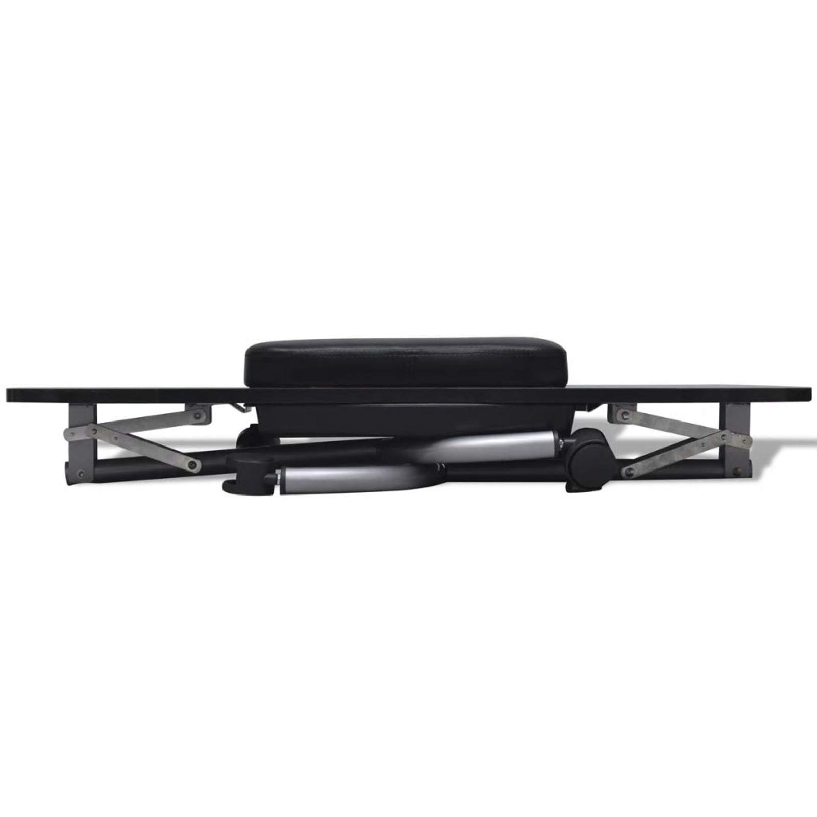 Homgoday Mesa de manicura Plegable con Ruedas Negra Mesa Manicura Profesional