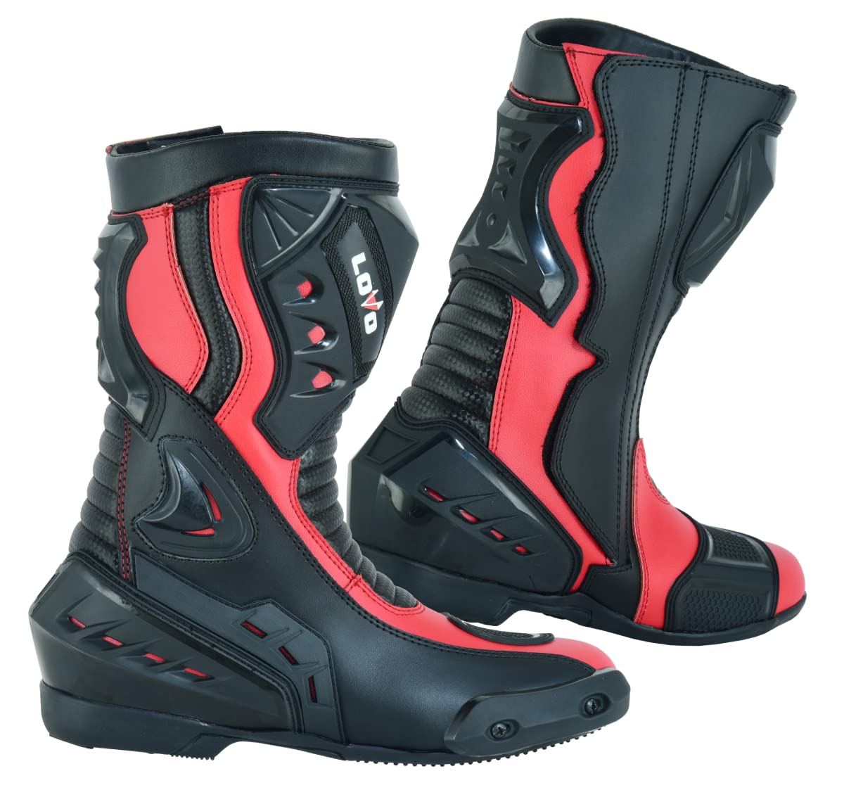 LOVO - Botas Moto de Carreras Unisex - Botas para Moto Hombre y Mujer de Alta Protección - Suela Antideslizante y Gran Resistencia - Diseño Deportivo con Protección y Confort Total