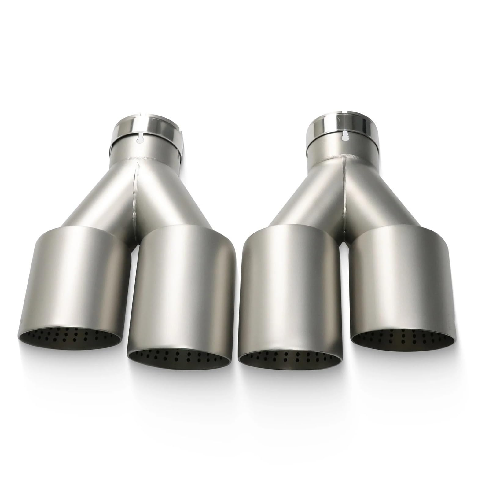Car Silencer Końcówki wydechu Podwójna rura wydechowa samochodu Tłumik ze stali nierdzewnej Uniwersalne dysze wydechowe do tłumika(Right ID 63-OD 101mm)