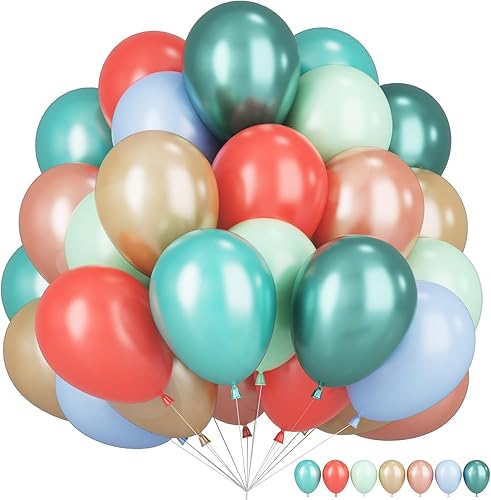 Miniatura 24 de Globos verdes y dorados, globos de confeti verde salvia dorado para fiesta de safari en la selva, decoraciones de cumpleaños de león, globos retro