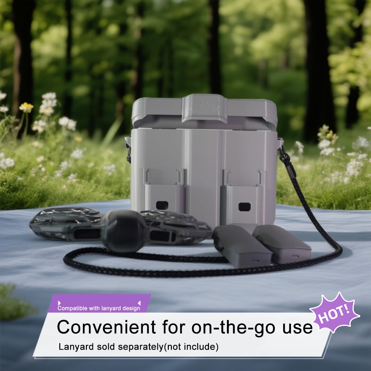 Caja de almacenamiento impresa en 3D para DJI Neo 2, accesorios de protección antipresión, funda rígida de transporte con 2 compartimentos de batería, resistente y no se daña fácilmente