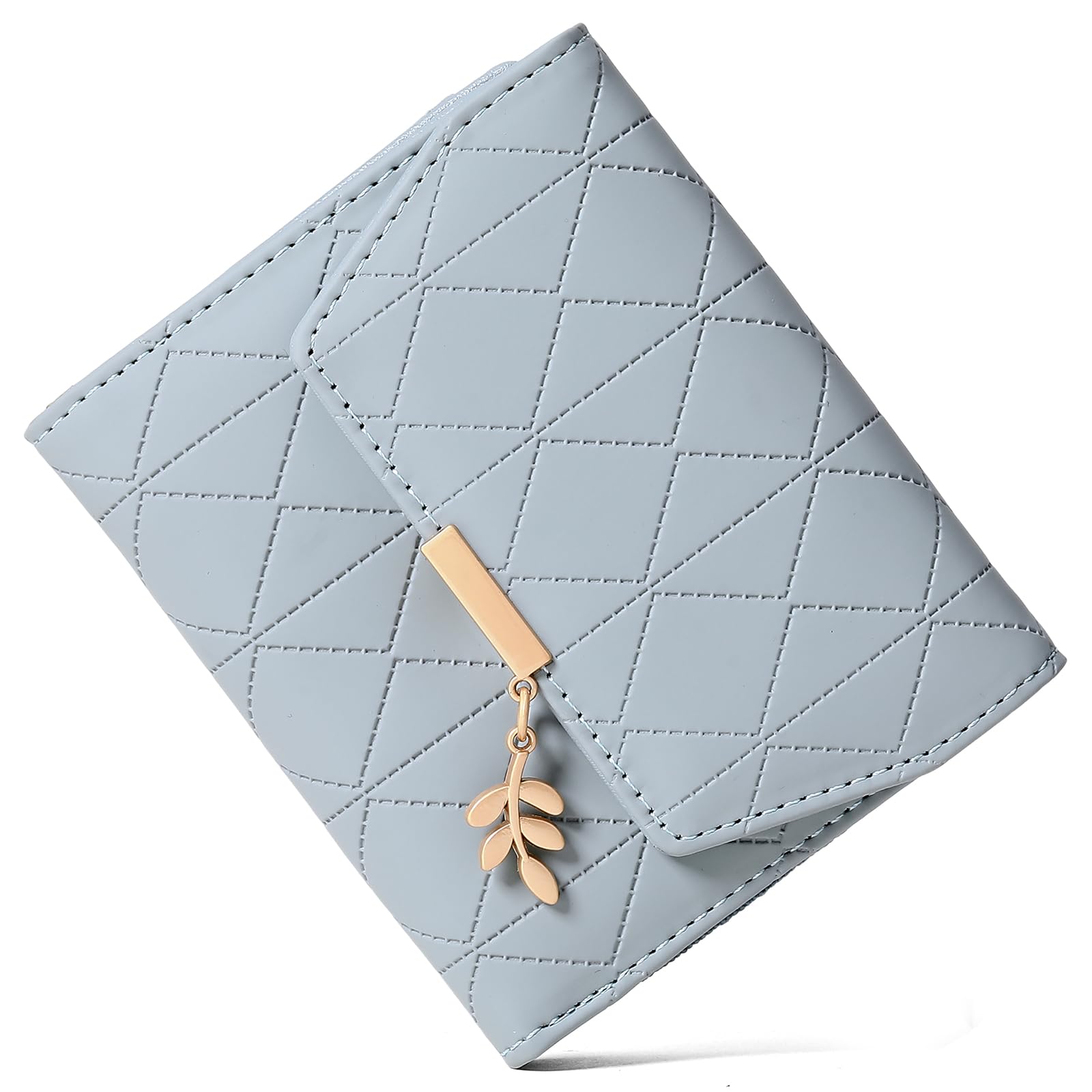 RNIEGA Small Wallet Women Leather RFID Blocking Card Holder Compact Wallets Zipper Coin Pocket with ID Window