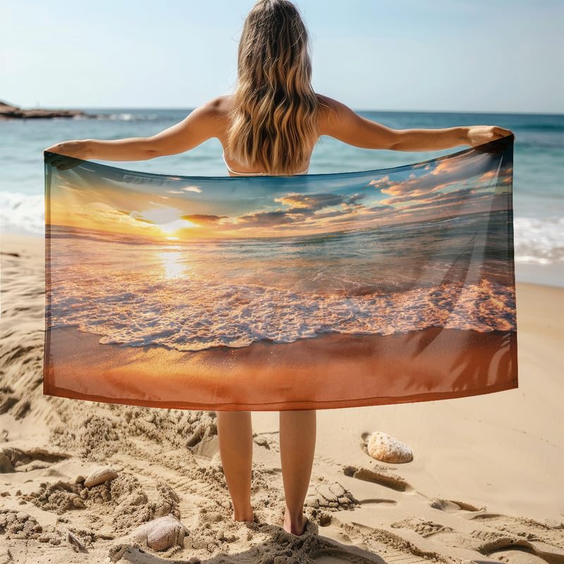 MDKLXIDF Toalla de Baño Grande Playa Toalla de Playa Grande de Microfibra para Adultos, Toalla de Playa Sin Arena, Secado Rápido para Piscina,Gimnasio y Deportes - 90x180 cm