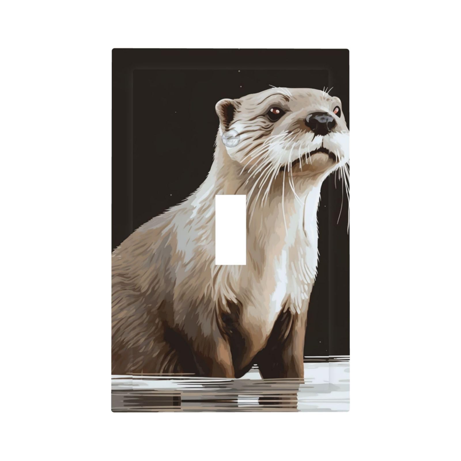 1-Gang Decorator Wall Plate Otter Light Switch Cover Single Gang Receptacle Outlet Wall Plate Mid Size 5" x 3" Wallplate Unbreakable Polycarbonate Outlet Faceplates Covers