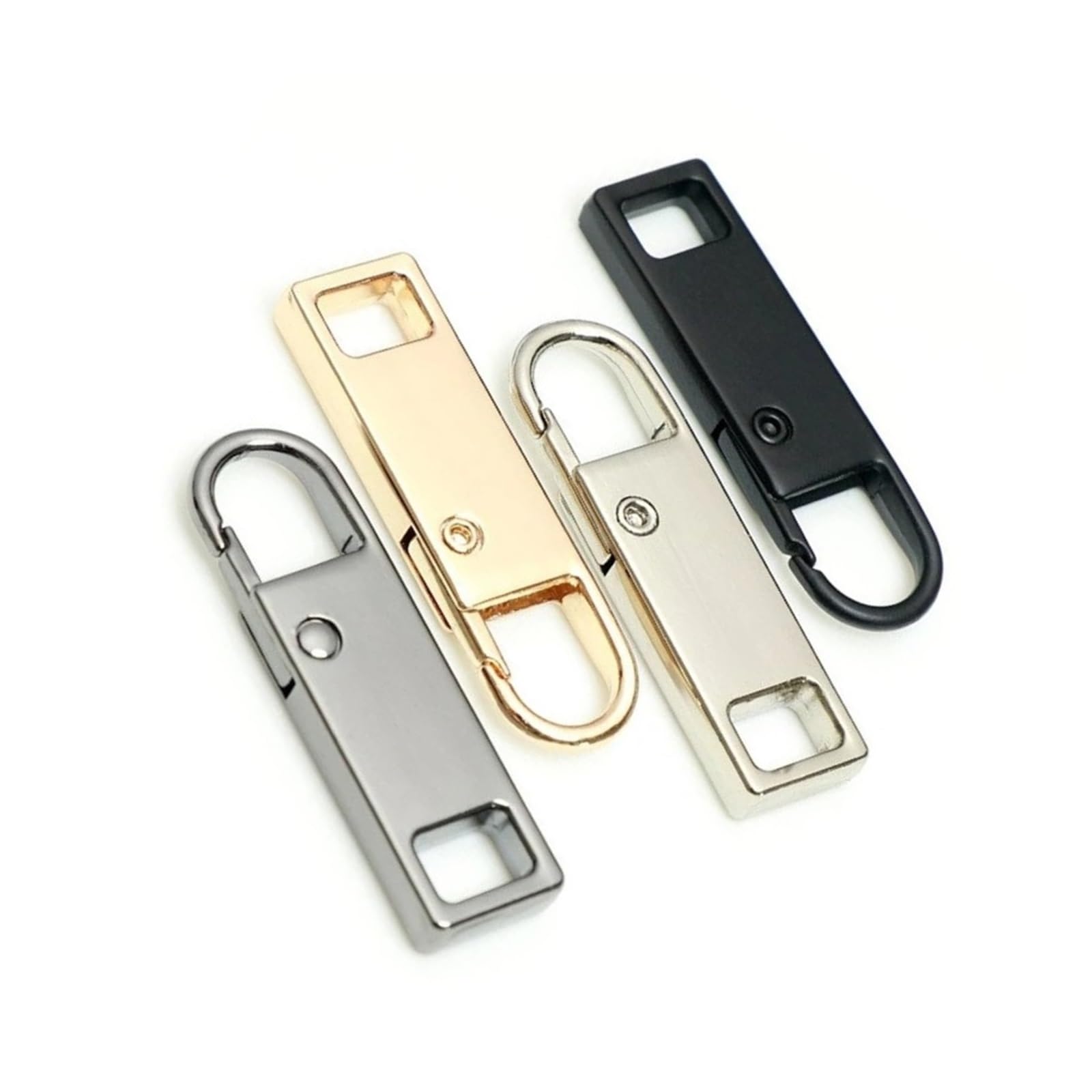 Zamienne uchwyty do zamków błyskawicznych, Zestaw 4 suwaków z metalowym zamkiem błyskawicznym, wielokolorowy, do toreb i wymiany odzieży(Golden-4pcs)