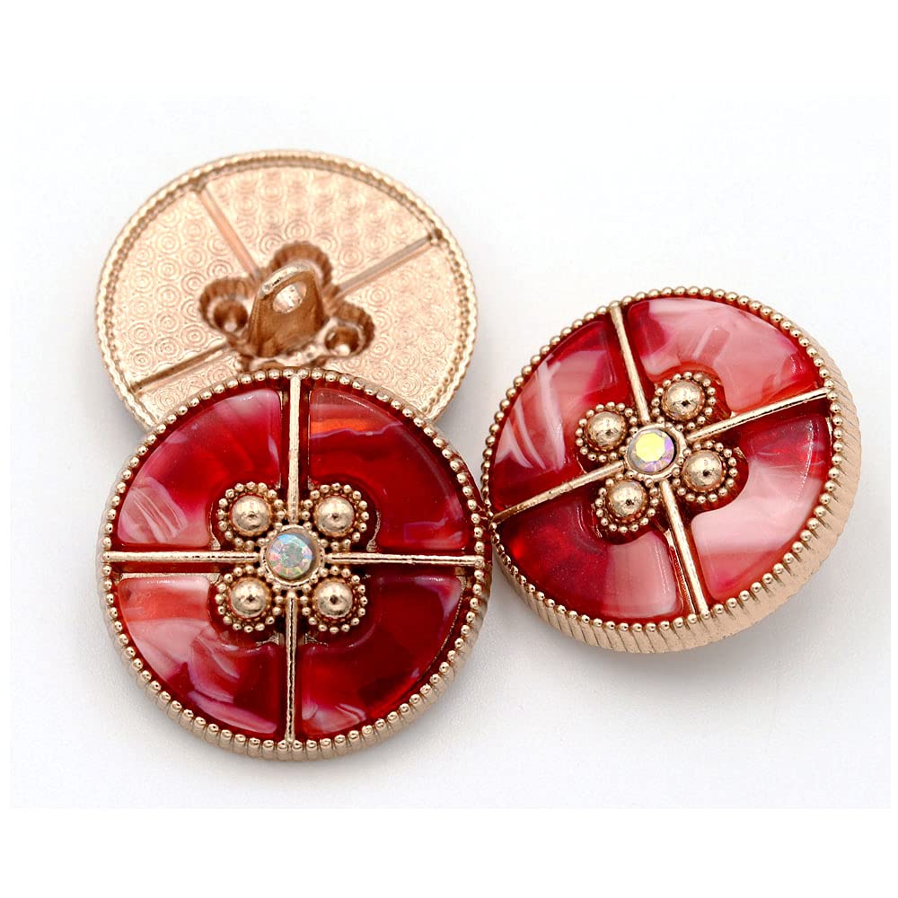 5 Pcs Decorative Buttons for Clothing Fashion Pearl Buttons Sewing Accessories(Red,25mm)