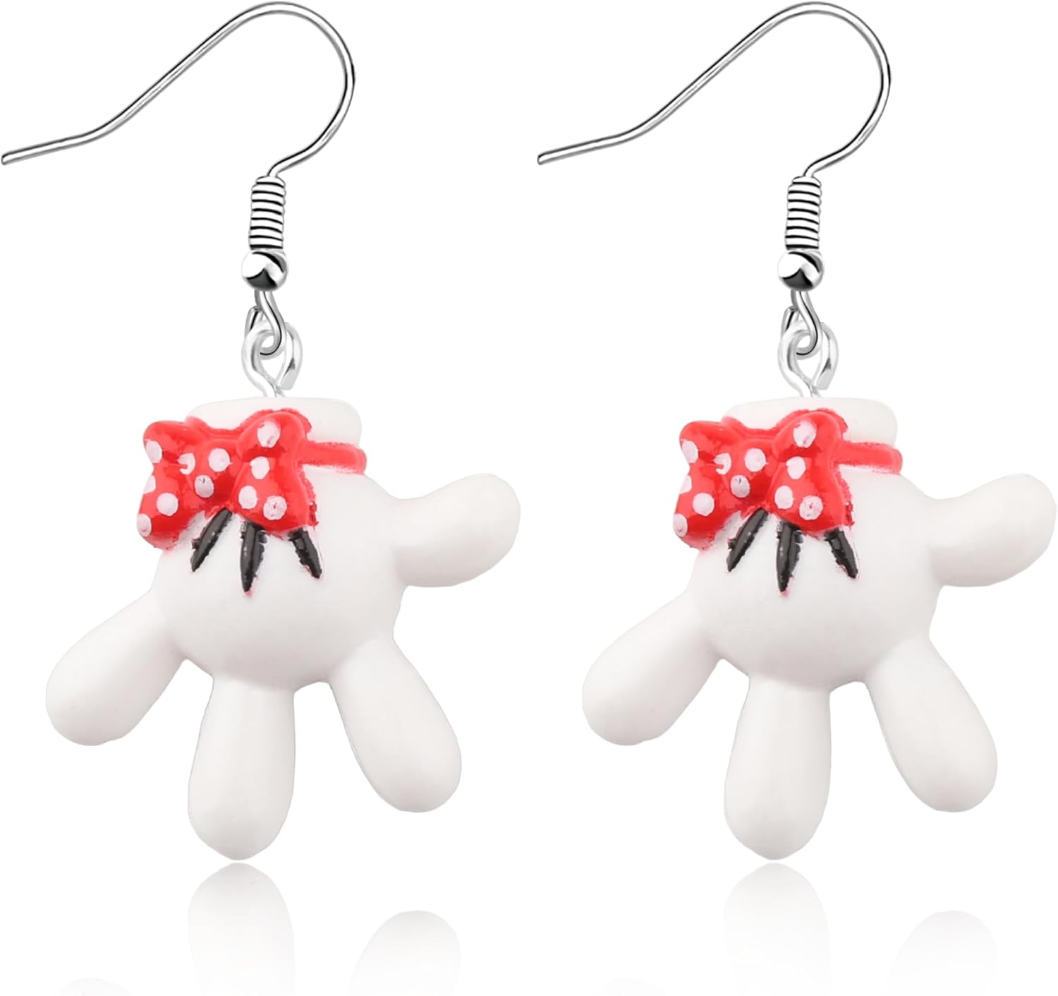 MAOFAED Mouse Gloves Drop Earrings, Cartoon Gloves Earring for Fans, Family Trip Gift, Friend Vacation Gift(glovesEarring)