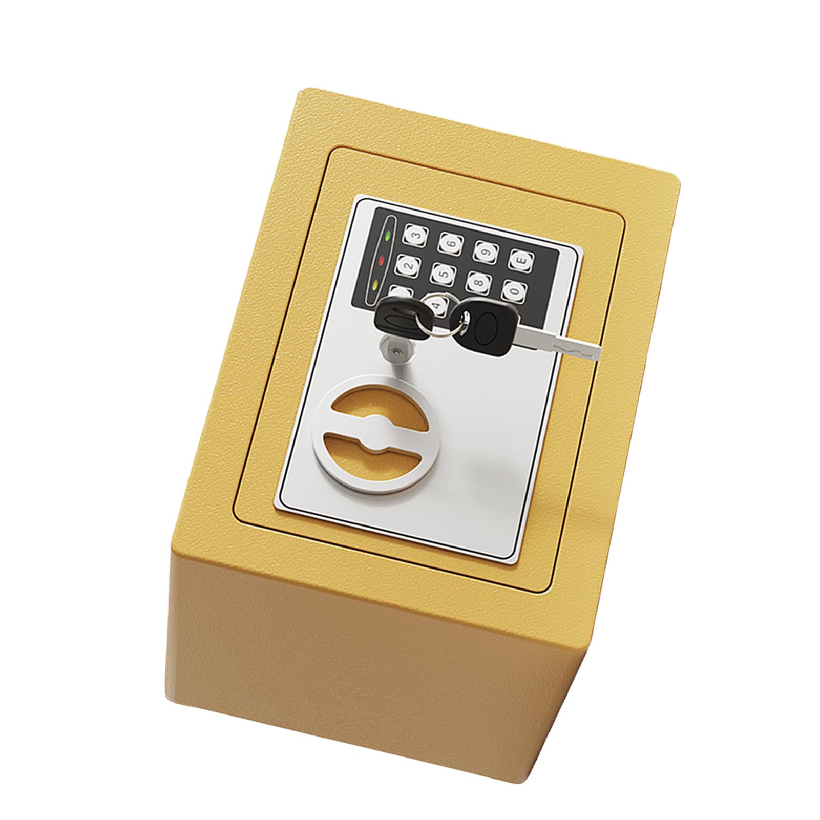 Mini Caja Fuerte de Metal Ignífuga, Cajas Fuertes para el Hogar, Caja Impermeable Ignífuga, con Teclado y 2 Llaves de Repuesto, Seguridad Digital para Dinero, Joyas, Documentos de (champán