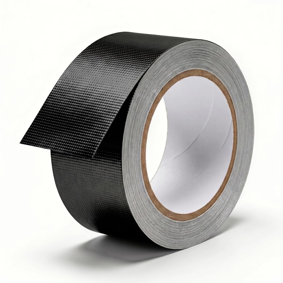 Rusoz Aluminium Foil Tape Black Fibreglass Reinforced 50mm x 20m, Heat Resistant Tape Flame Retardant Self-Adhesive Foil Tape Vapour Barrier Silver Tape for Pipe Insulation HVAC Exhaust Repair
