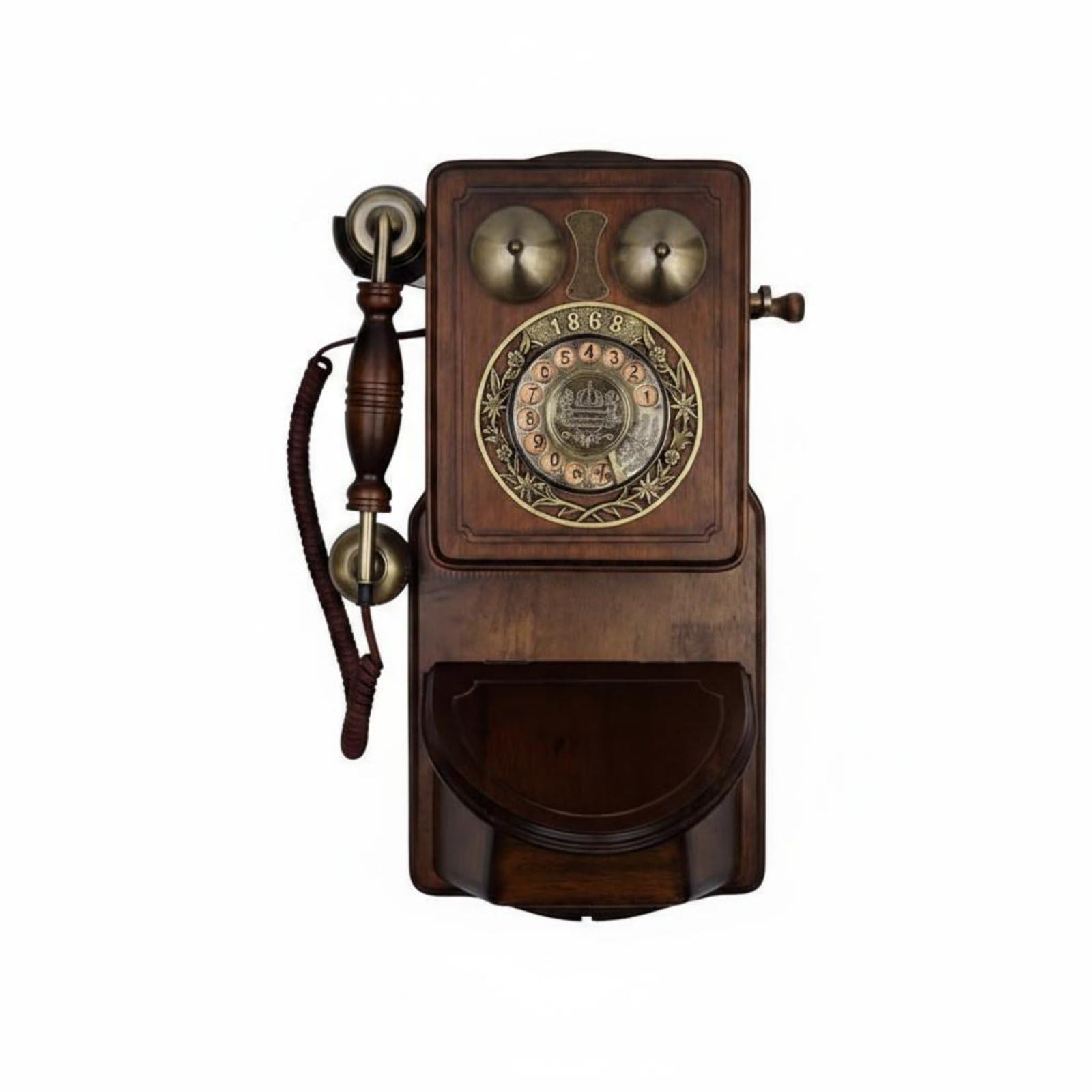 Teléfono Vintage Teléfono Antiguo, Teléfono De Pared Retro con Dial Giratorio Grande