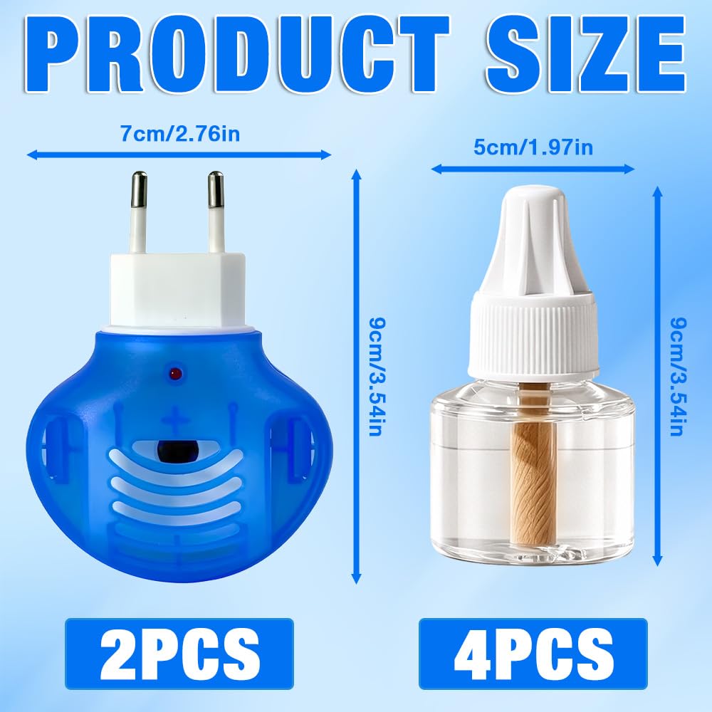 2PCS Mosquito Repellent Plug in, Insect Killer for Home & Travel, Odourless& Non-toxic, Portable Mosquito Killer - Image 2