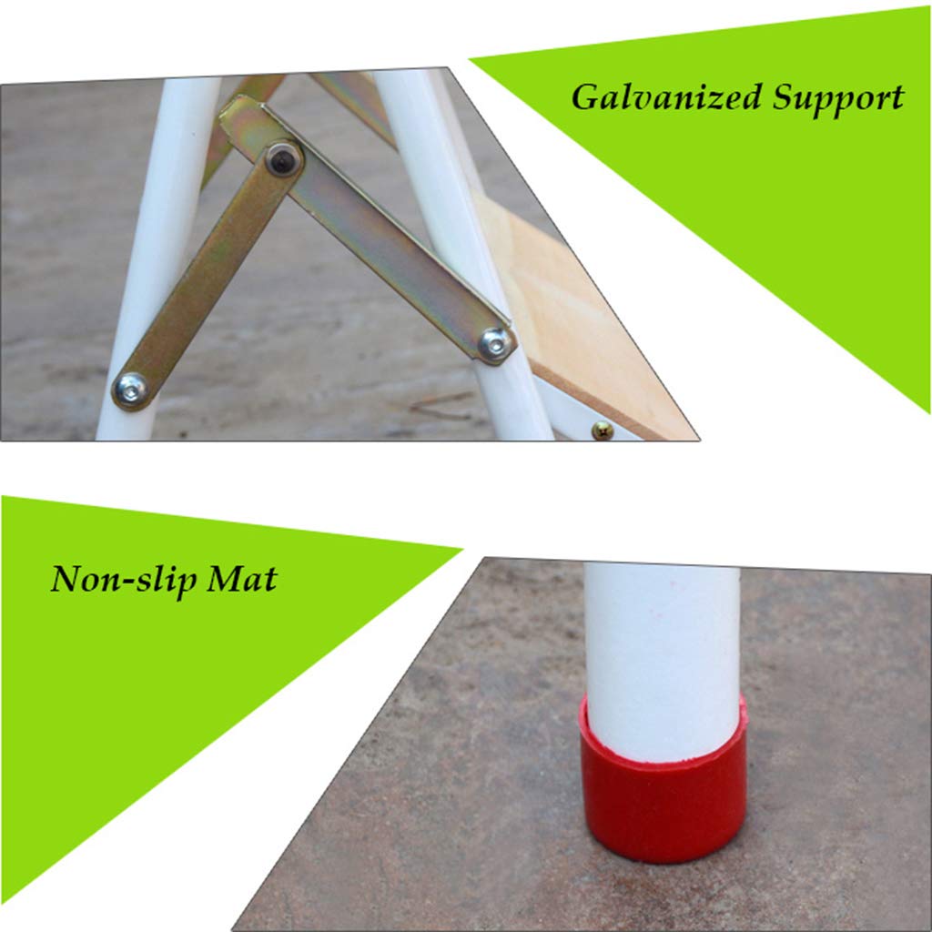 Scaletta Pieghevole 2 Gradini GIANTEX - In Legno Di Abete, Portapiante E Sgabello, Carico 250kg - Foto 7