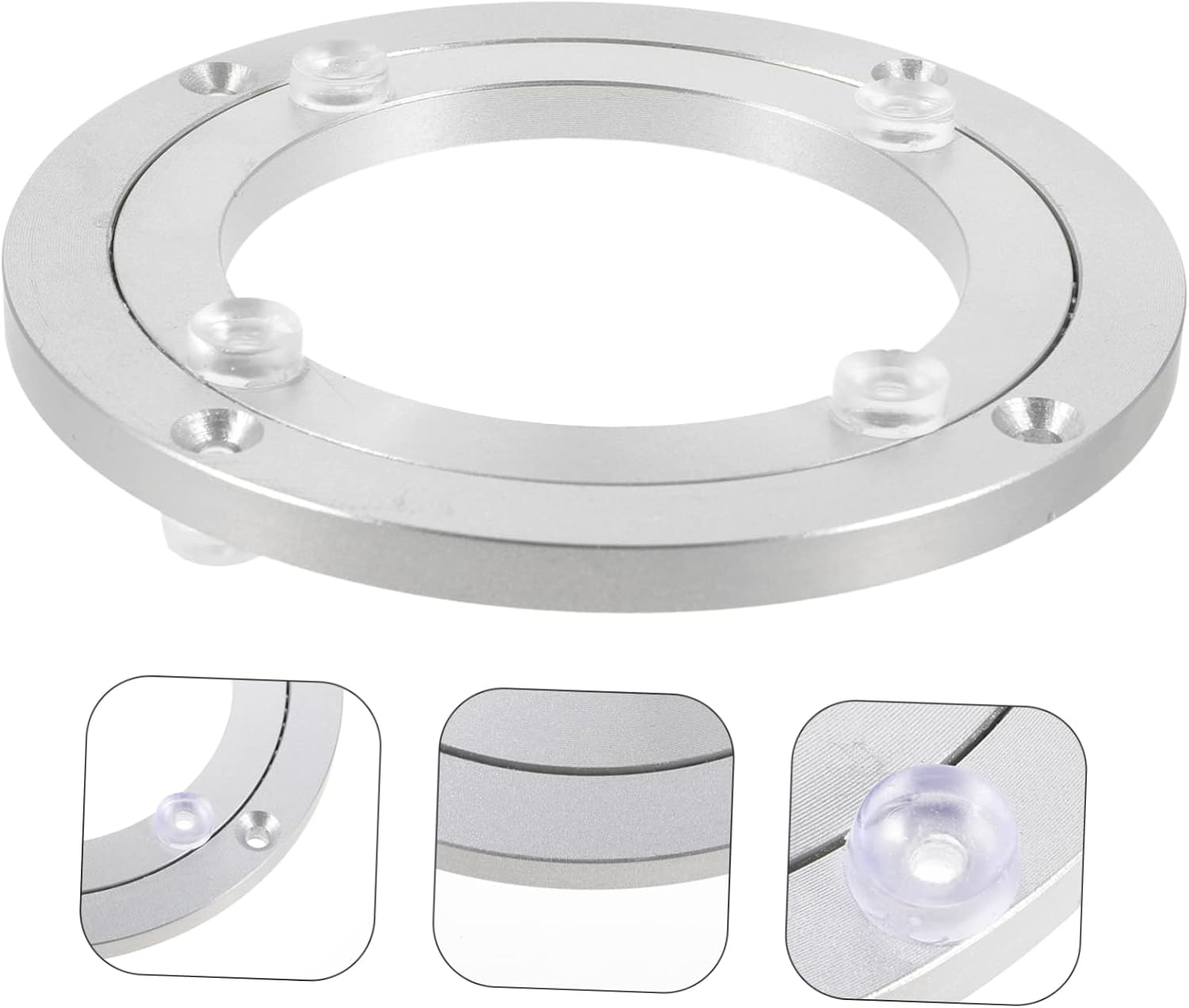 Aluminum Alloy Round Turntable Bearing Silver Xmas for Dining Table