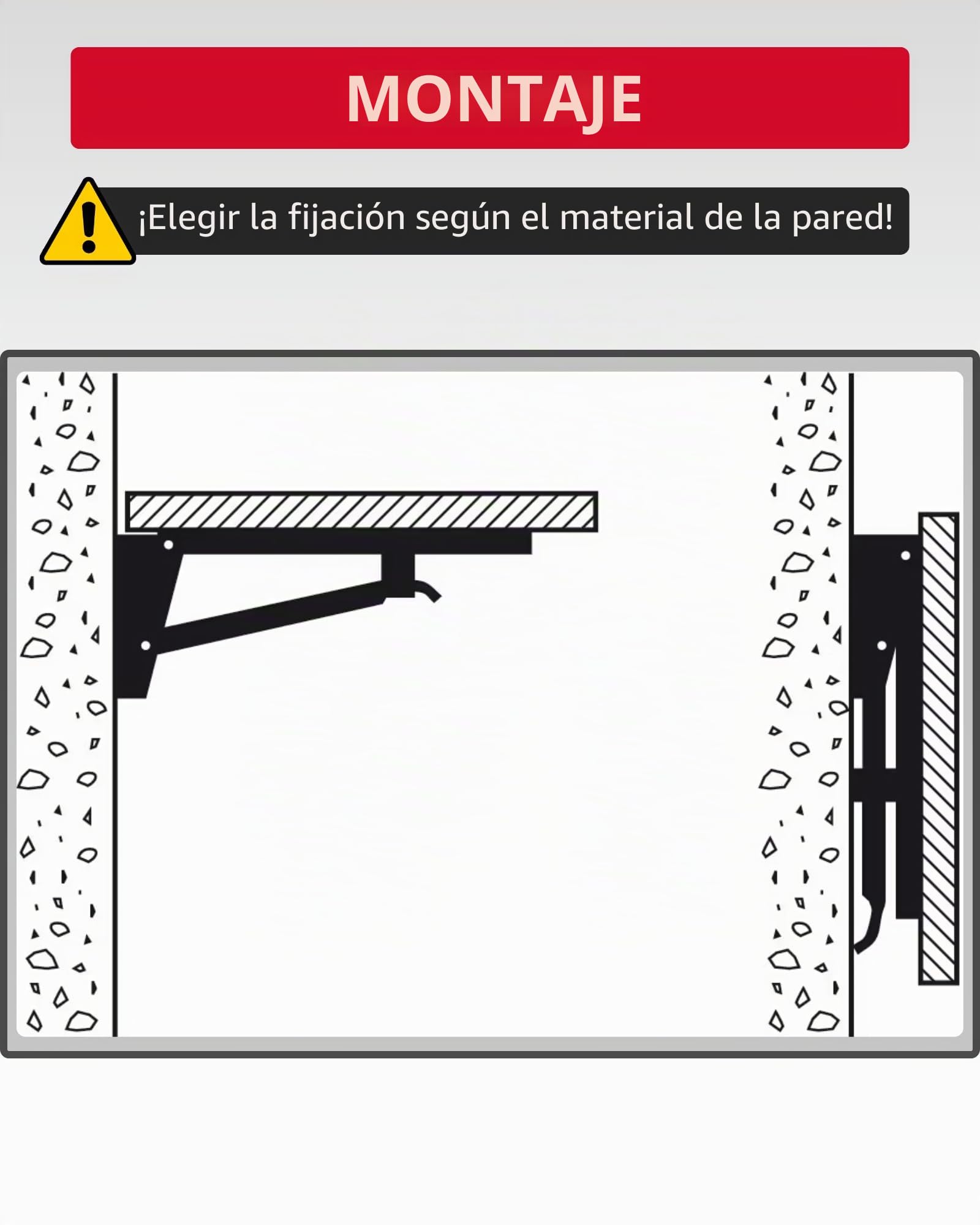 Gedotec Consola plegable para cargas pesadas de 150 kg, soporte estable para estanterías de 680 mm, de acero resistente, plegable para taller, mesa de pared y montaje en pared, soporte para