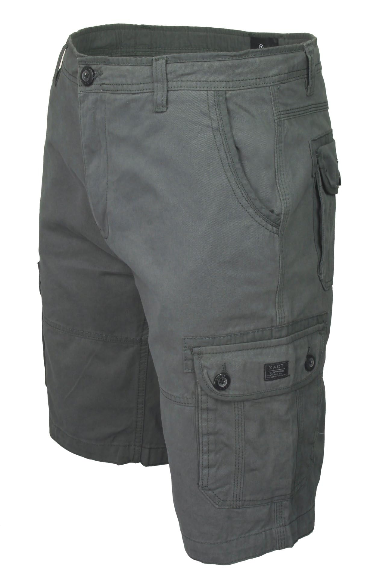 Xact Pantalones Cortos Hombre Cargo en Algodón Twill, Bermudas Multibolsillos, Shorts Casual Verano Corte Regular con Entrepierna 28 cm para Viaje Tiempo Libre