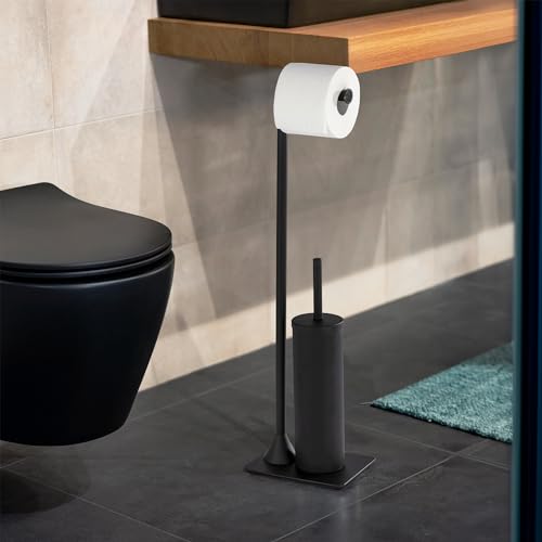 Combiné WC 2en1 compact avec brosse hygiénique à tête remplaçable - 6