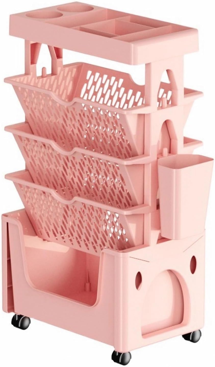 TUOYIBO Mobile Shelving with Wheels Mobile Shelving Cart Multi-Layer Capacity Removable Utility Carts Organization Rack