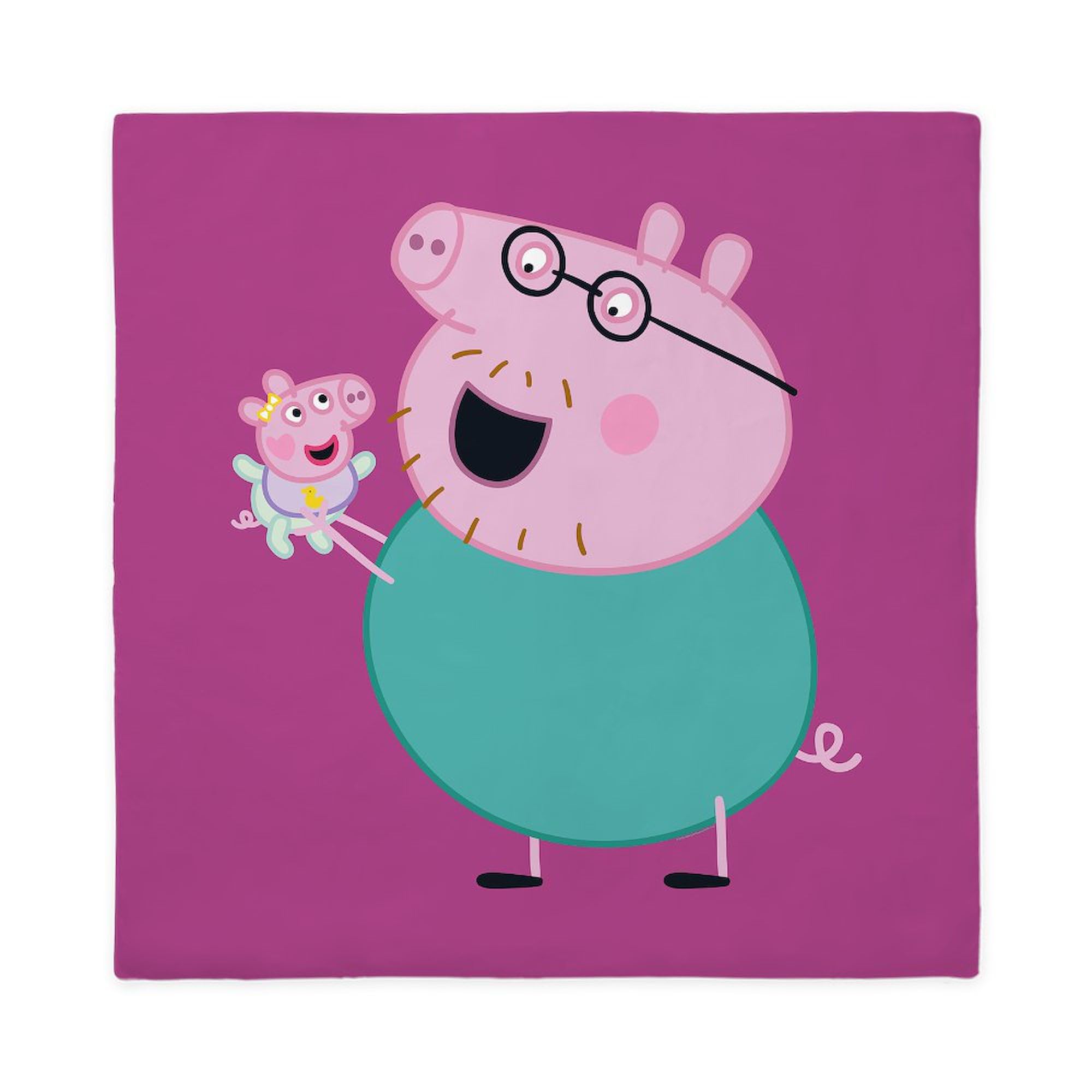 CafePress Peppa Pig: Daddy Pig & Baby Queen Duvet Cover, Printed Comforter Cover, Unique Bedding