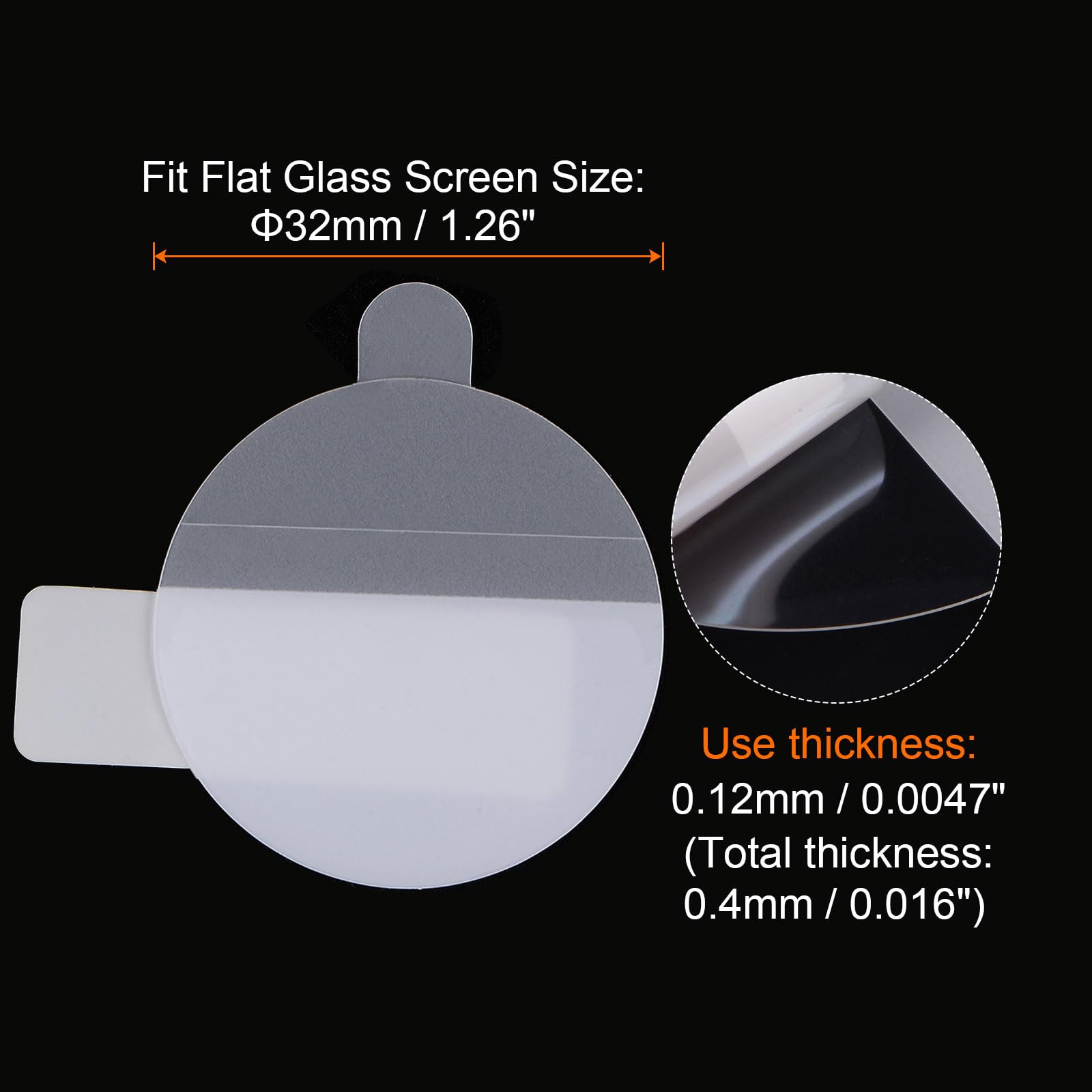 QUARKZMAN 2 sztuki folii ochronnych na wyświetlacz 32 mm HD High Definition, odporne na zarysowania, wodoodporne, ultra cienkie, TPU, uniwersalne, ochrona ekranu smartwatcha, z tkaniny, naklejki,