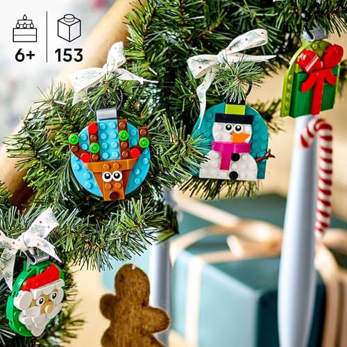 LEGO Christmas Ornament Selection, Building Toy with 4 Hanging Decorations incl. Santa - Image 3