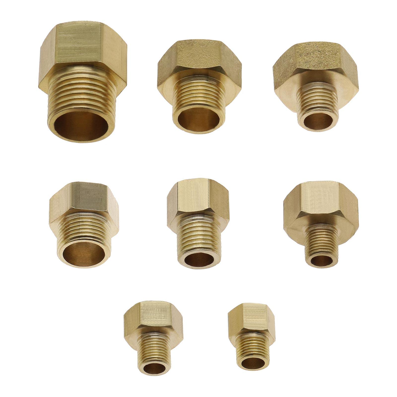 Buy 8PCS Brass BSP Female Male Thread Joint Connectors Pipe Fitting