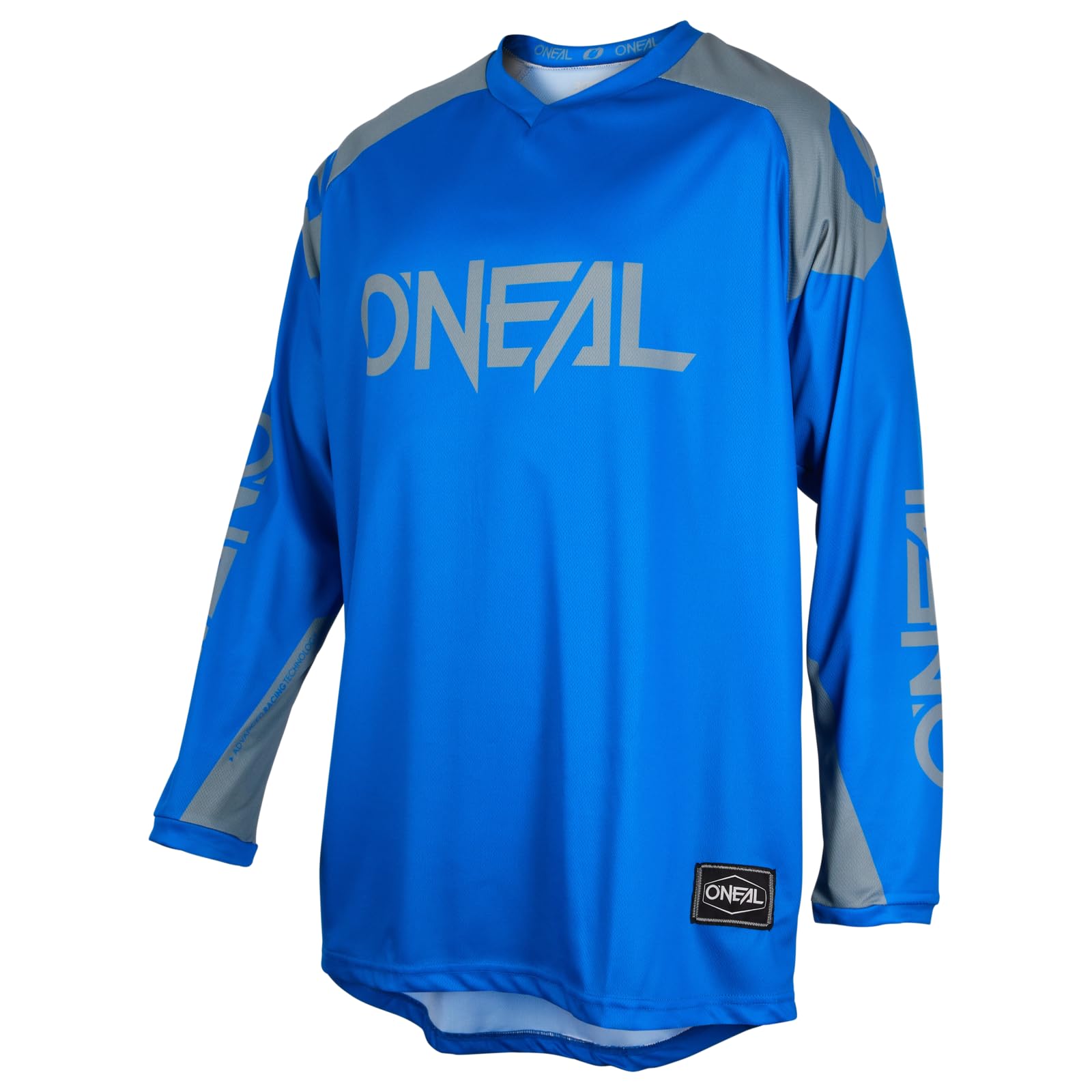 O'NEAL | Jersey | Enduro Motorcycle | Geschikt voor maximale bewegingsvrijheid, Gevoerde elleboogbescherming, Ademend materiaal | Jersey Element Factor | Volwassen | Blauw/grijs/oranje | Maat XXL