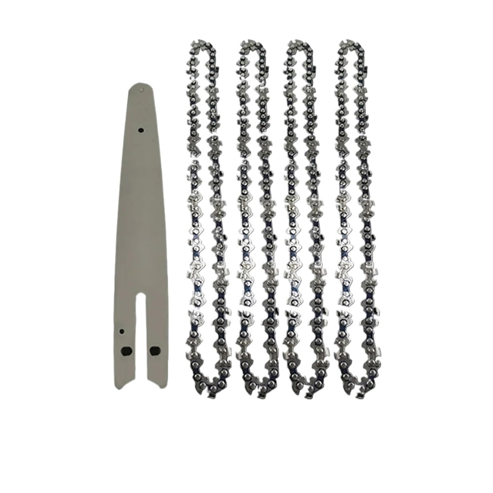 Barra de sierra de 8 pulgadas, sierra eléctrica de 1/4"P, 45 nudos, 22 cuchillas, guía de repuesto for motosierra eléctrica, minicadena de acero for motosierra(8-inch Set4)