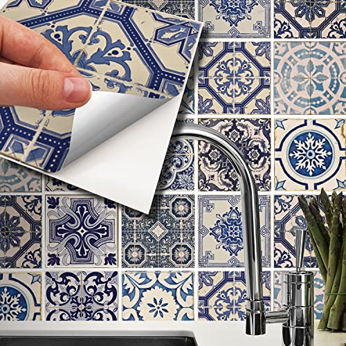 WALPLUS Stickers Carrelage Credence Adhesive Pour Cuisine Stickers Muraux Auto-Adhésif Résistant à l'huile Imperméable à l'eau Réutilisable Amovible...