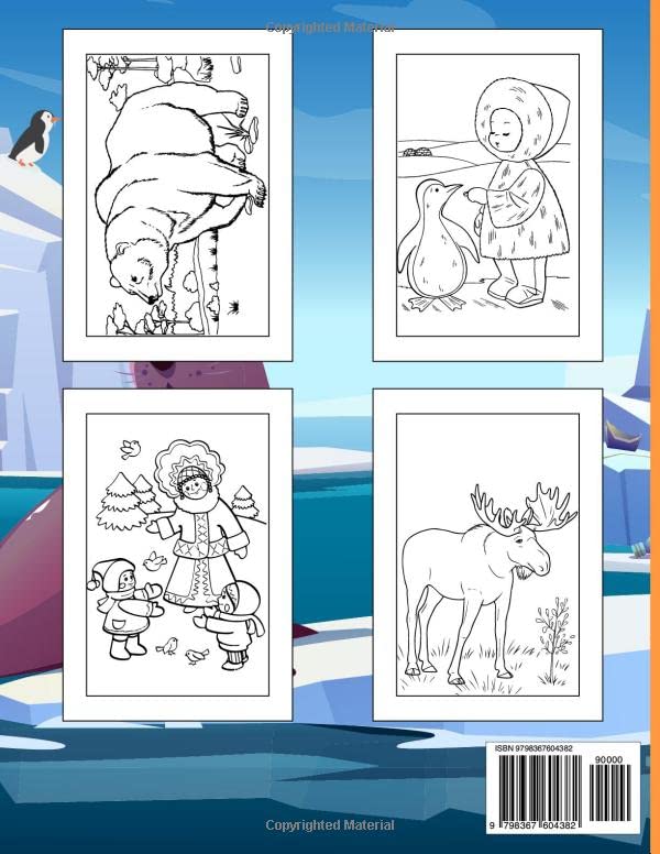 Alaska Coloring Book For Kids: Alaskan Wildlife coloring pages For Boys & Girls Cute Mountain Landscapes Animals Bears Fish Seals and eskimo: Drawing ... Fish, Seals, Moose and more For Alaska Lover - Image 2