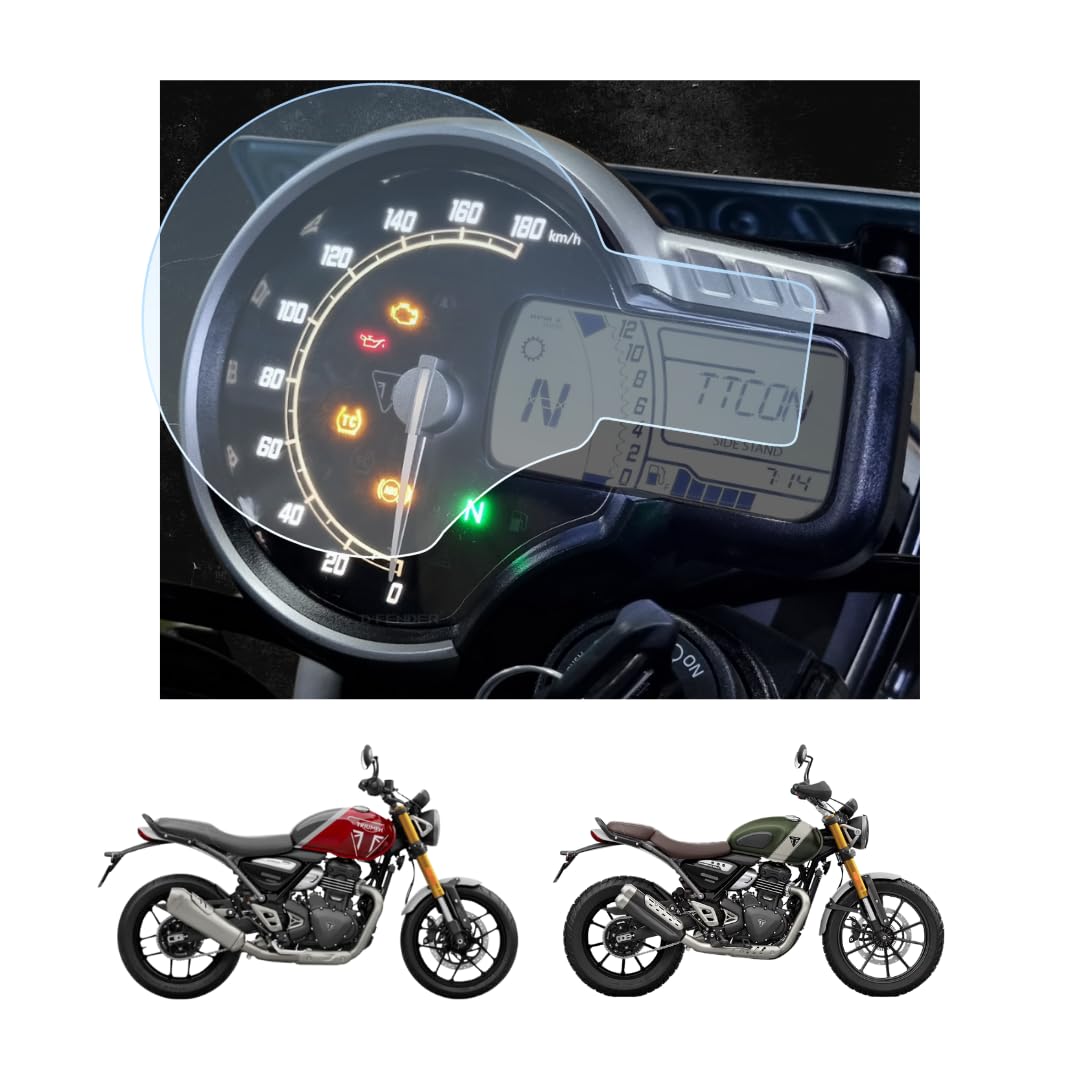 D'FENDER Pro P.P.F. Protector Compatible For Triumph Speed 400/Scrambler 400X Motorcycle Speedometer Display Screen Console Guard with 18 Months Warranty*