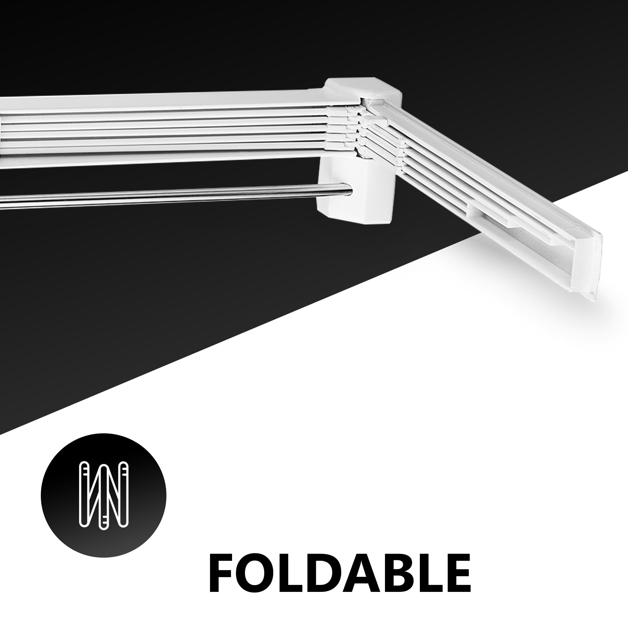 Vonia Stendibiancheria da parete - in alluminio di alta qualità - lunghezza - montaggio a parete - stendibiancheria pieghevole (Bianco, 70 cm)