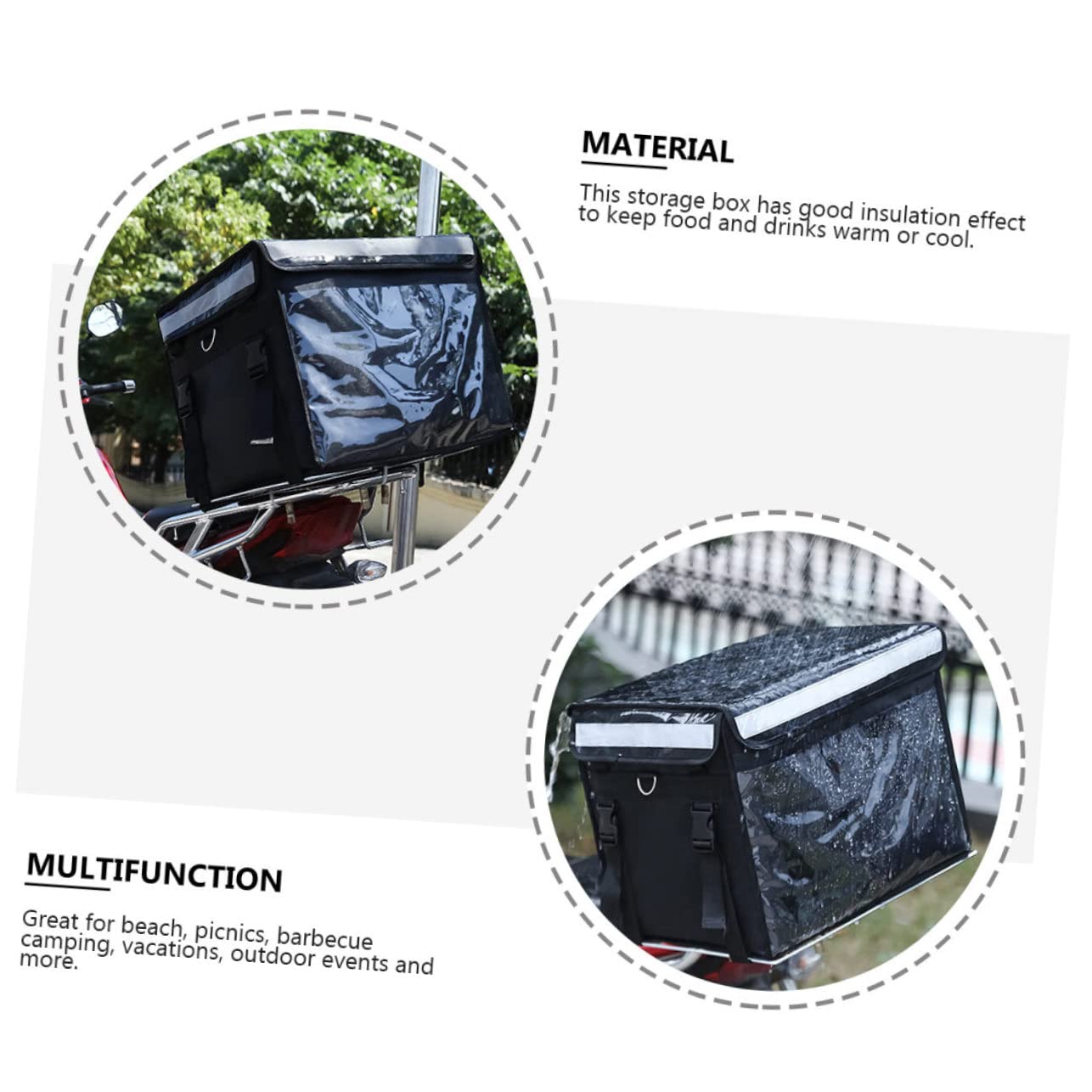 Isolierte Lebensmittelbox 32l aus Oxfordgewebe mit Aluminiumfolie und Eisen
