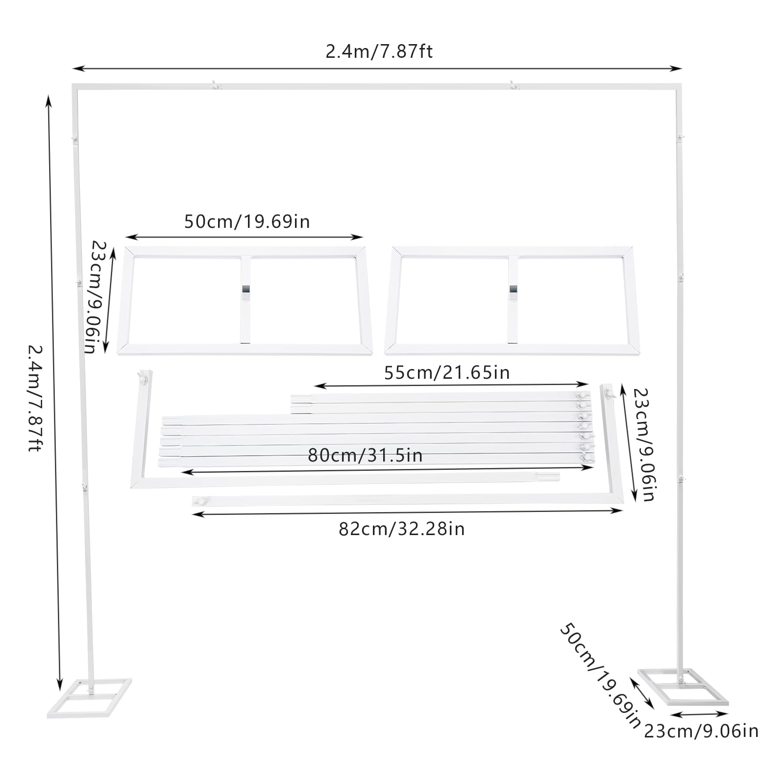 Grande supporto per matrimonio, 2,4 x 2,4 m, per giardino, matrimoni