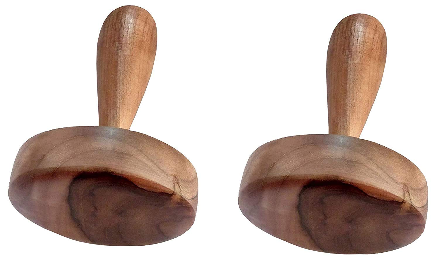 Crafts Collection Store Kitchen Tools and Accessories Latest Wooden Hand Masher (Dal/Lassi Ghotni) Non-Stick Potato/Vegetable/Pav Bhaji Masher (Brown) Wooden Masher (Pack of 2)