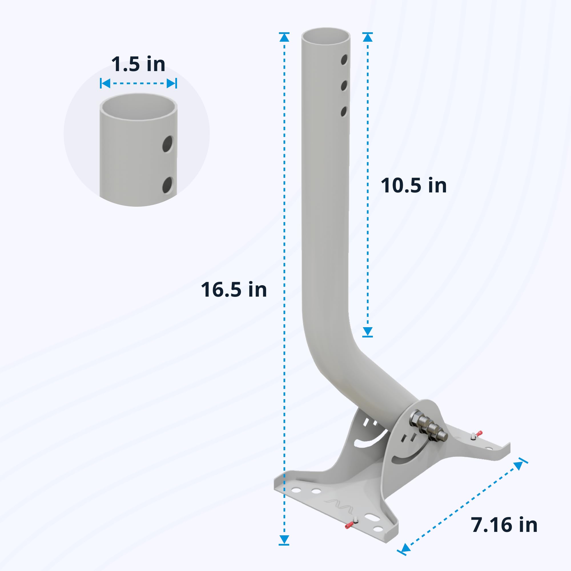 Waveform Ultrapole : le support d'antenne universel | 43,2 cm à 83,8 cm J Pole Mount pour antenne extérieure | Résistant aux intempéries | Antenne amplificateur de signal, antenne Yagi | Kit complet