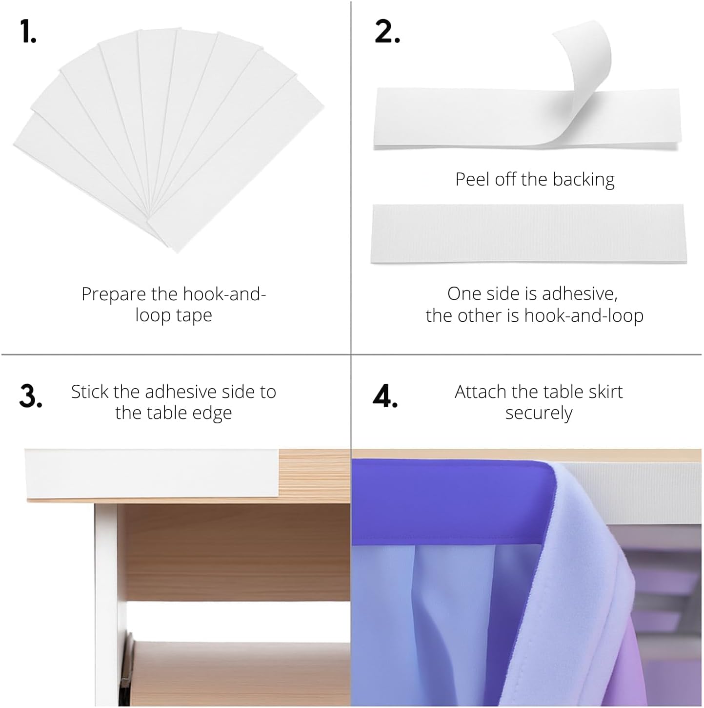Teacher Desk Skirt 6ft x 30in – Ruffle Table Skirt for Classroom, 100D Chiffon Fabric Back to School Desk Curtain Fabric, Teacher Table Decoration(Purple Ombre)