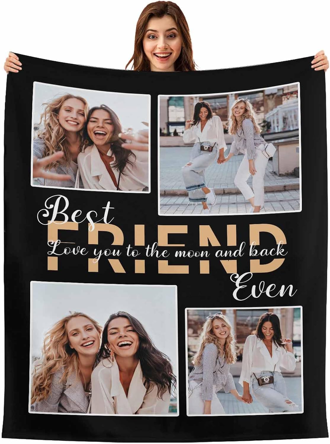 VPrtious Custom Photo Blanket from Friends, Personalized