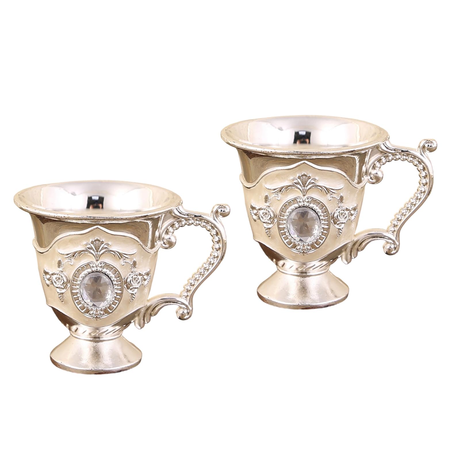 Tsophreniq 2Pieces Retro Zincs Alloys Whiskeys Shot Cups for Cocktails and Gift Traditional Barwares Set